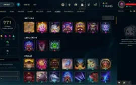 Conta LoL Platina I / Full Champs / Nível 408 / 185 Skins