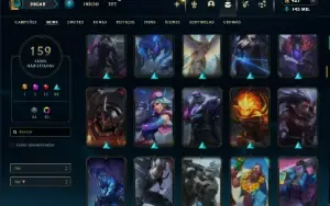 Platina 1 com TODOS os champs e 159 Skins ( Nivel 508 )