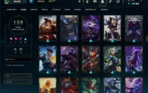 Platina 1 com TODOS os champs e 159 Skins ( Nivel 508 )
