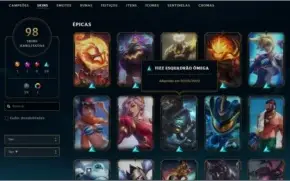 Conta LOL Main, Ouro 2, 14k EA, 98Skins