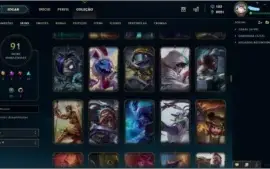 Conta LoL Platina 4, 91 Skins e Faltando apenas 8 Campeões.
