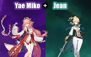 Conta Genshin Impact AR 7 com Yae Miko e Jean ⭐