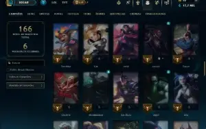 Prata 1 com 85 Champs e 24 Skins