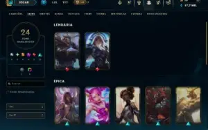 Prata 1 com 85 Champs e 24 Skins