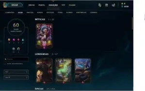 Conta lol +110 champs e 60 skins