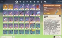 Eula + Zhongli + Qiqi + Jean + 2 Juramentos da Liberdade