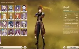 Eula + Zhongli + Qiqi + Jean + 2 Juramentos da Liberdade
