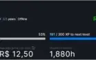 Steam LVL26 - +100 reais no Inventário | 183 Jogos