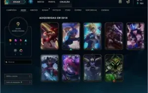 Conta Unranked, Skins, Ícones.