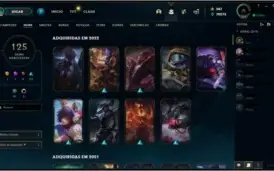 Conta LOL (125 skins, 1 ultimate, 45 legado, 6 espólios)