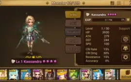 Reroll Summoners War lvl10 com Kassandra + Ganymede