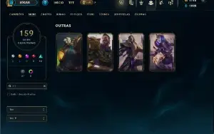 Unranked com TODOS os champs e 159 Skins + 1100 RP