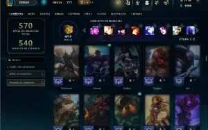 Unranked com TODOS os champs e 159 Skins + 1100 RP