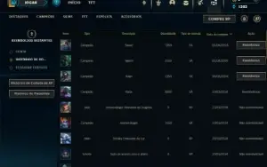 Unranked lv 24 com 25 Champs e 5 Skins + 2 Fragmentos