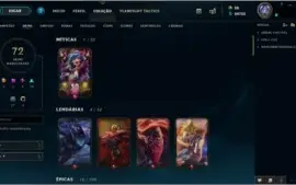 Conta Diamante MMR alto 72 skins, level 221, todos os champs