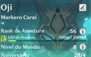 CONTA GENSHIN IMPACT AR56 - XIAO C1, ZHONGLI, BAAL E MAIS