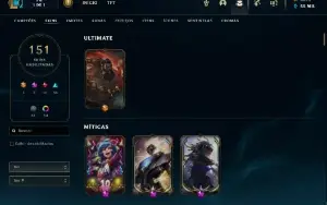 Conta LoL 151 skins, todos champ