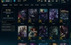 Platina 4 com 80 Champs e 23 Skins