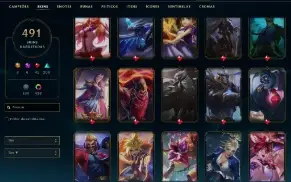 Conta league of legends de 2013 com 491 skins