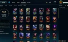 Conta Prata 3 SOLO/ FLEX C/ BORDA GOLD + 90 CHAMP + 27 SKINS