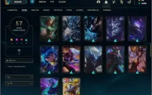 Conta prata 3 com 94 champs e 57 skins