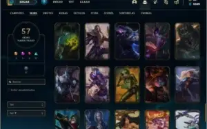 Conta prata 3 com 94 champs e 57 skins