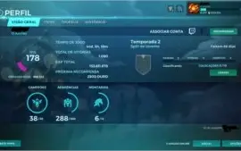 Conta Paladins, Unranked, LVL178, 2kk Ouro, Vip3, +100 Skins