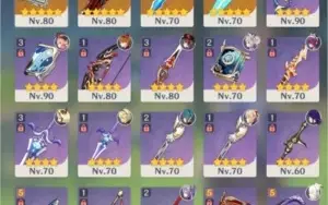 Conta genshin impact com 10 personagens 5 estrelas AR 56