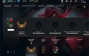 Conta ouro 4 com 20 Champs e 1 Skin + 2 Fragmentos