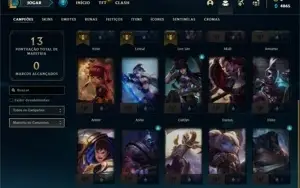 Conta ouro 4 com 20 Champs e 1 Skin + 2 Fragmentos