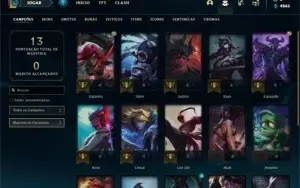 Conta ouro 4 com 20 Champs e 1 Skin + 2 Fragmentos