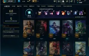 Platina 3 com 45 Champs e 17 Skins +4 Vitoriosas