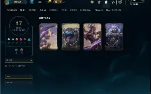 Platina 3 com 45 Champs e 17 Skins +4 Vitoriosas