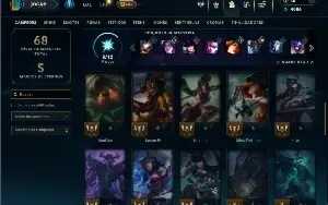 Platina 3 com 45 Champs e 17 Skins +4 Vitoriosas