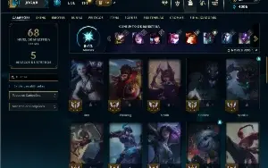 Platina 3 com 45 Champs e 17 Skins +4 Vitoriosas
