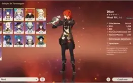 Conta Genshin AR 40 Diluc, Mona, Venti