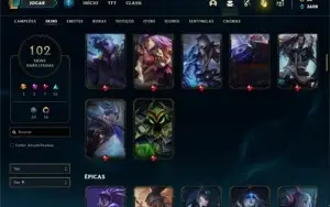 Conta bronze 2 com 91 Champs e 102 Skins + 1 Prestigio