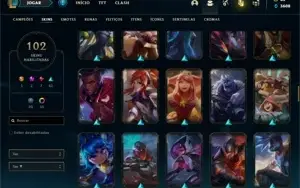 Conta bronze 2 com 91 Champs e 102 Skins + 1 Prestigio