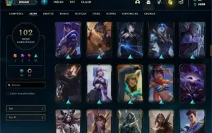 Conta bronze 2 com 91 Champs e 102 Skins + 1 Prestigio