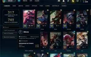 Conta bronze 2 com 91 Champs e 102 Skins + 1 Prestigio