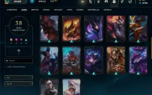 Conta Unranked com 80 Champs e 38 Skins ( MAIN JG )