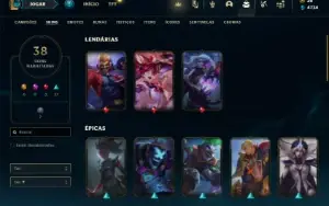 Conta Unranked com 80 Champs e 38 Skins ( MAIN JG )