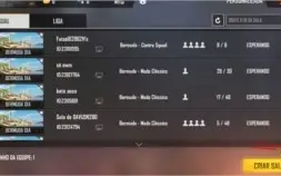 Conta Free Fire Zerada com 10 salas para Treino