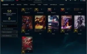 CONTA UNRANKED PLAT S9 26 CAMPEÕES R$120