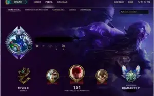 VENDO CONTA LOL 124 CAMPEÕES 94 SKINS DIAMANTE 5