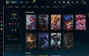 Conta lol 2015 com mais de 100 skins sai agora 