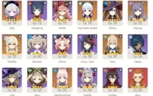 Genshin AR 56 - Personagens 5*