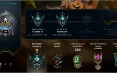 Conta LOL - 50 Skins - Nv 318 - plat iv s/f - 100 Champions