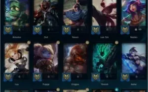 Conta LOL - 50 Skins - Nv 318 - plat iv s/f - 100 Champions
