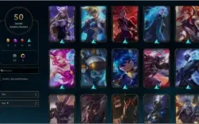 Conta LOL - 50 Skins - Nv 318 - plat iv s/f - 100 Champions